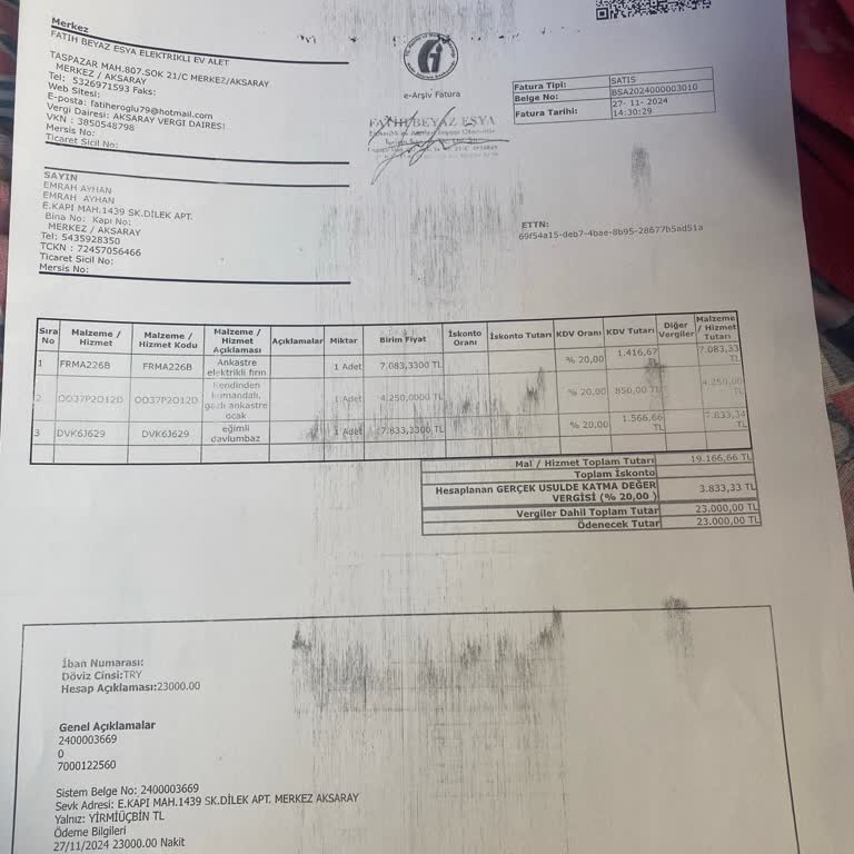 Profilo Bayisiyle Yaşanan Fatura Sorunu Ve Ürün Problemi