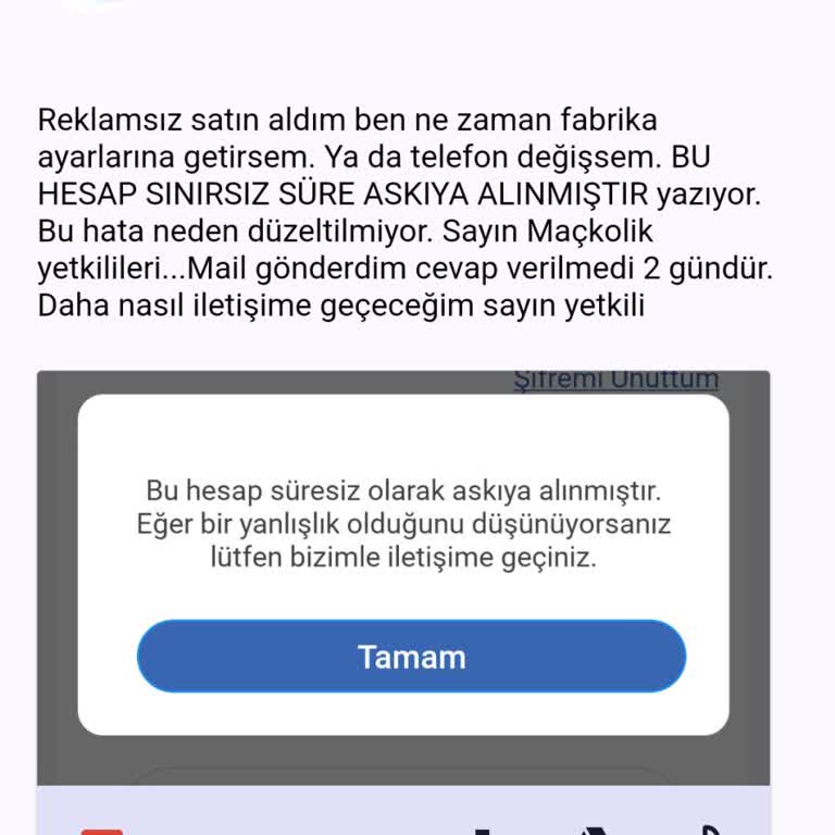 Maçkolik Uygulamasında Bloklanma Ve Destek Eksikliği