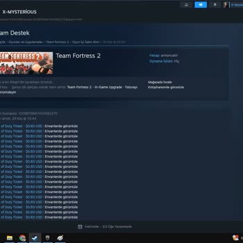 Steam Hesabımdan İzinsiz Alışveriş Mağduriyeti