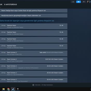 Steam Hesabımdan İzinsiz Alışveriş Mağduriyeti