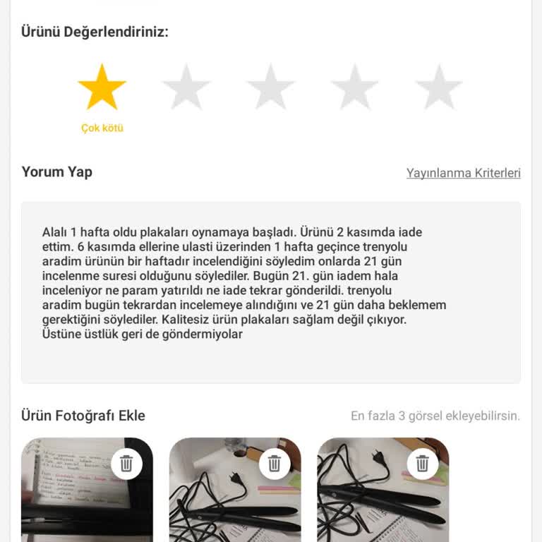 Trendyol'dan Aldığım Ürünün İadesi Sorunlu Ve Uzun Süreli