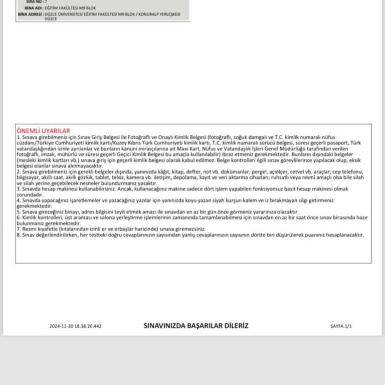 Yanlış Sınav Merkezi Sorunu: Acil Düzeltme Talebi