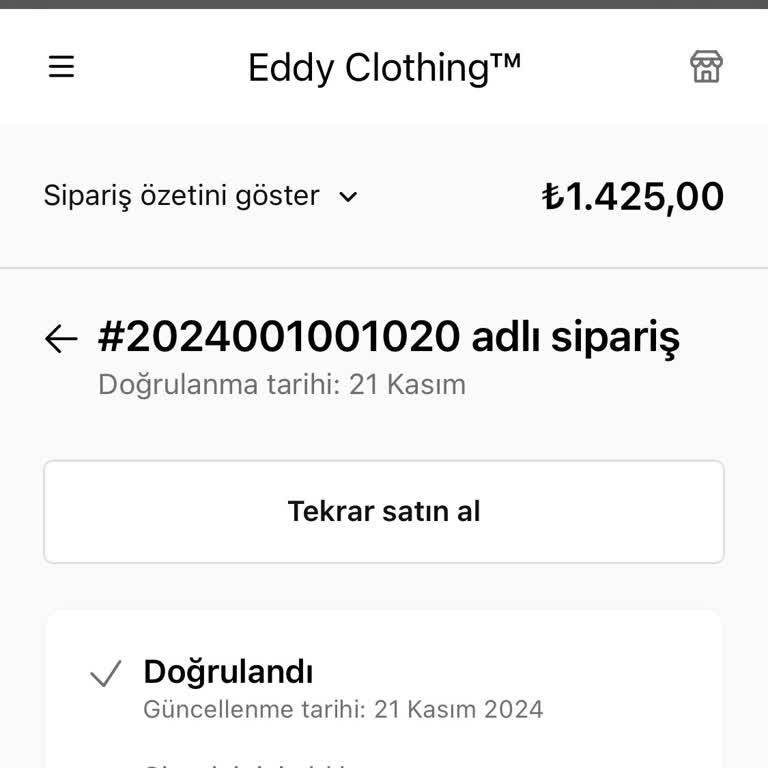 Eddy Clothing Siparişim 10 Gündür Kargoya Verilmedi