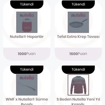 Nutella Puanlarıyla Hediye Alamama Sorunu