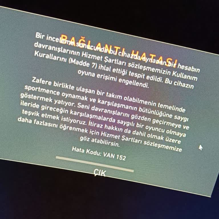 Satın Alınan Bilgisayarda Beklenmedik Valorant Banı