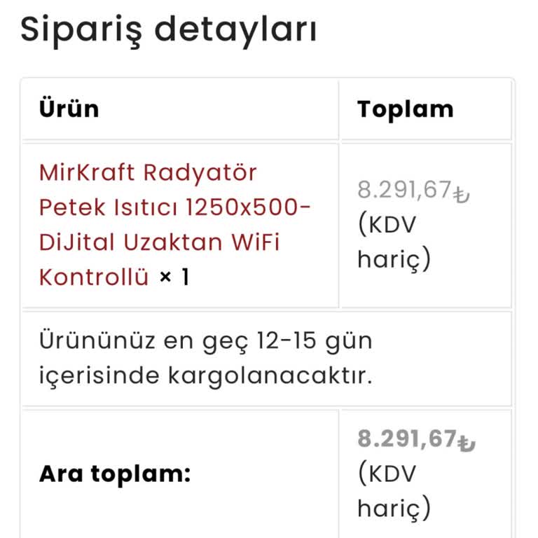 Mirkraft Türkiye Aldığım Elektrikli Peteğin Teslimat Sorunu