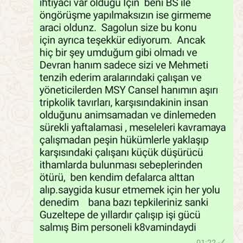 BİM Güzeltepe Mağazasında Kötü Yönetim Ve Çalışma Koşulları