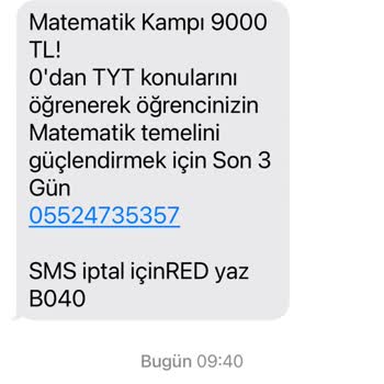 Atabey Dershanesi'nin İstenmeyen SMS Sorunu