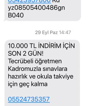 Atabey Dershanesi'nin İstenmeyen SMS Sorunu