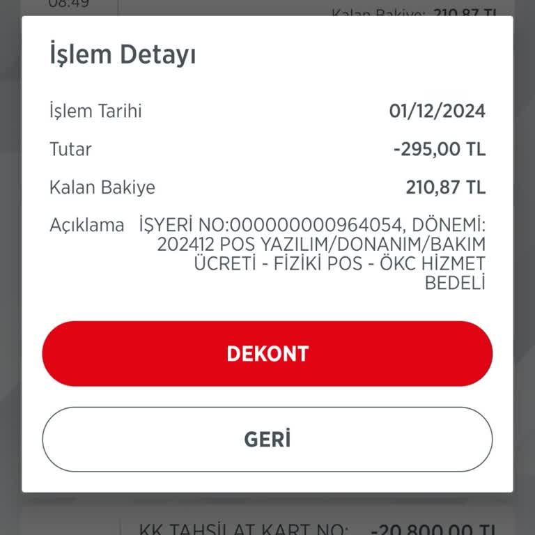 Haksız Yazar Kasa Pos Cihazı Bakım Ücreti Kesintisi