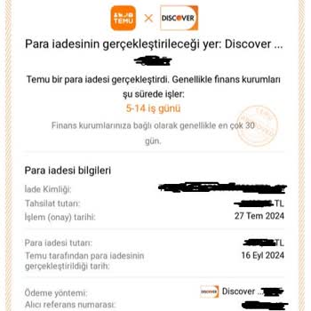 Temu'dan İade Sürecinde 3 Aydır Çözülemeyen Sorun