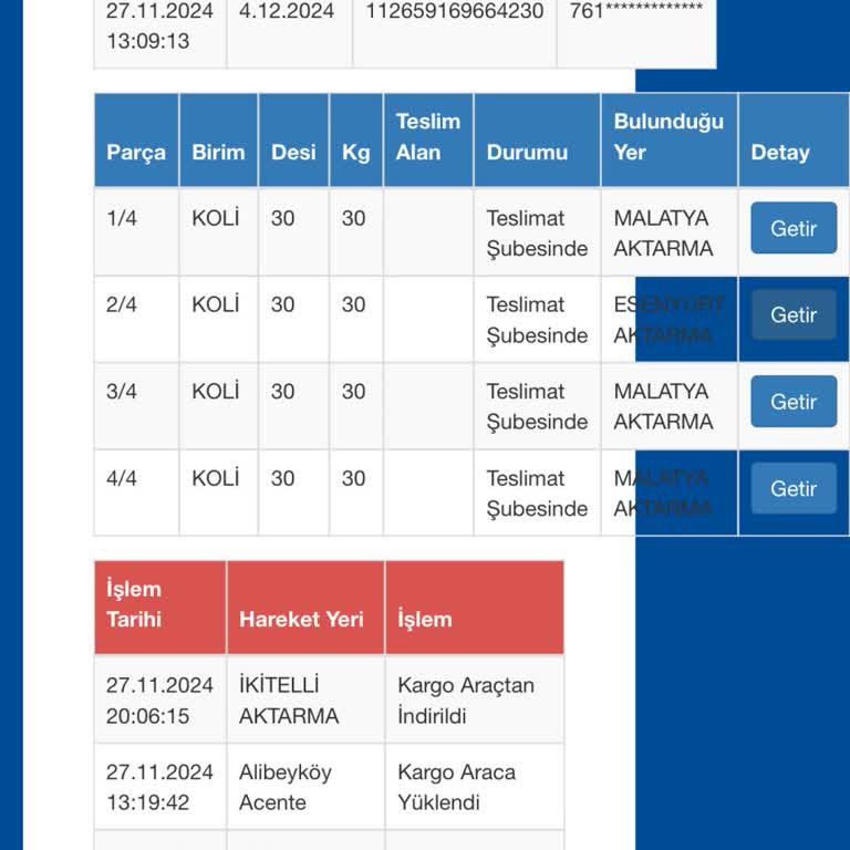 Kargo Teslimatında Beklenmedik Gecikme