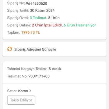 Trendyol'da Sipariş İptal Sorunu