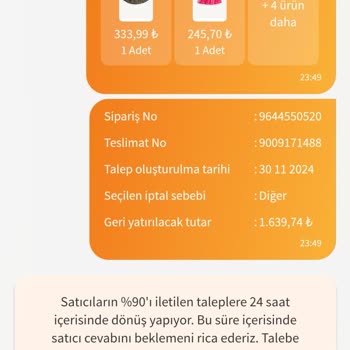Trendyol'da Sipariş İptal Sorunu