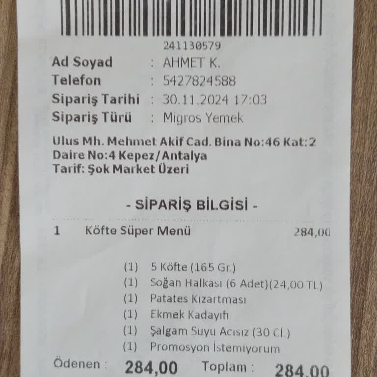 Eksik Teslimat Ve Soğuk Ürün Sorunu