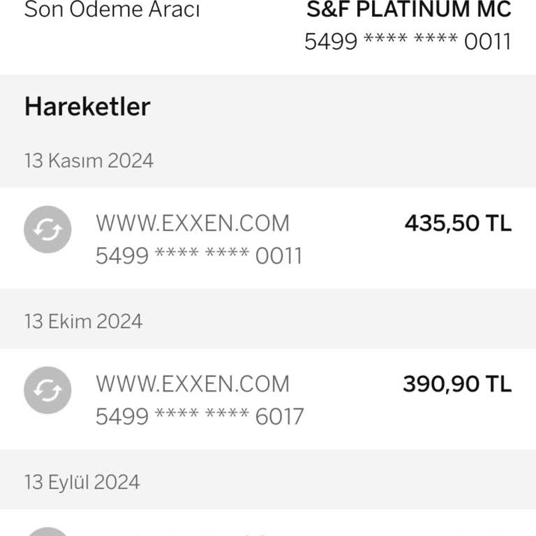 Exxen'den İznim Dışında Yapılan Otomatik Ödemeler