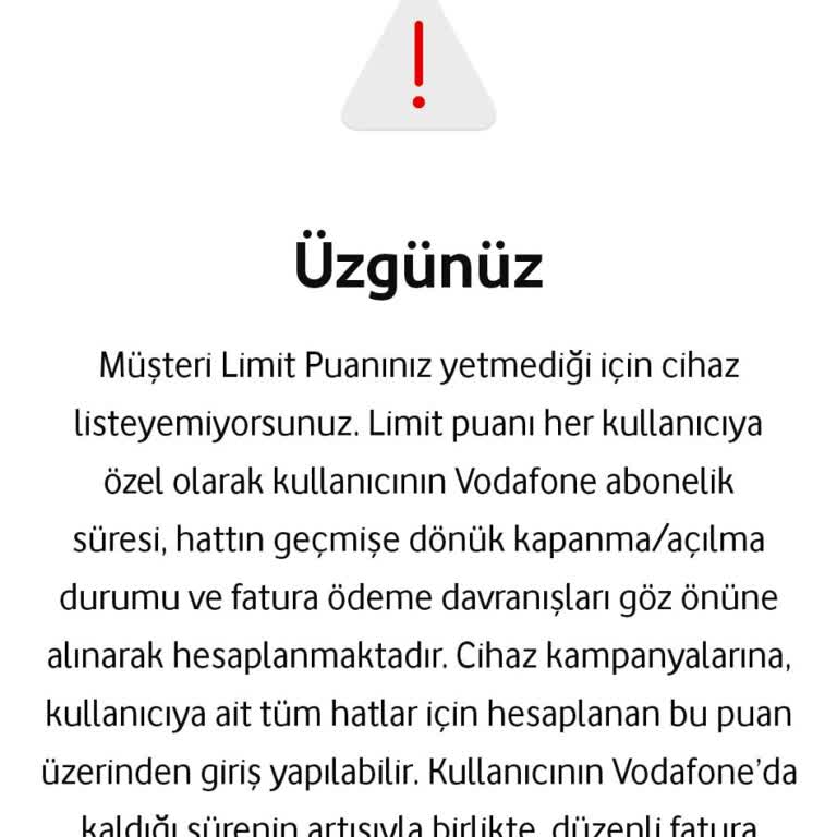 Vodafone Aboneliğinde Cihaz Alma Sorunu