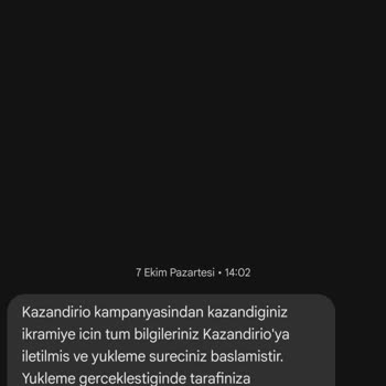 KazandiRio'dan Kazandığım Hediye Param Yatırılmadı
