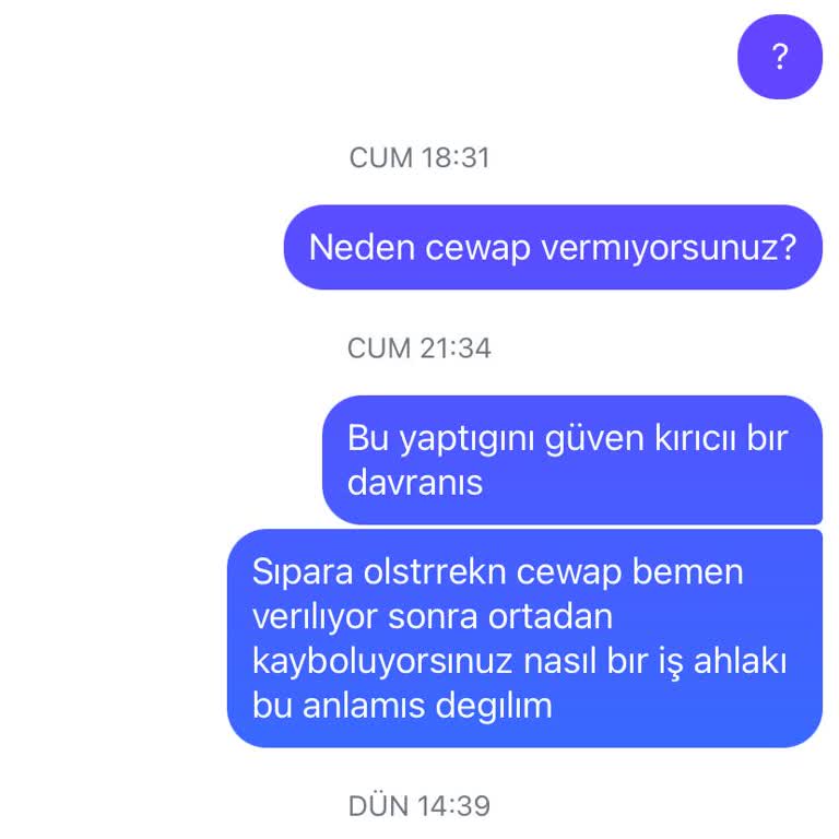 Müşteri Hizmetleri Ve Teslimat Sorunu
