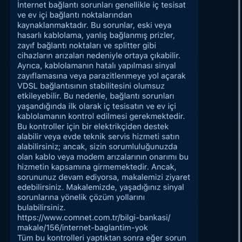 Comnet'te Sürekli İnternet Kesintisi Ve İletişimsizlik