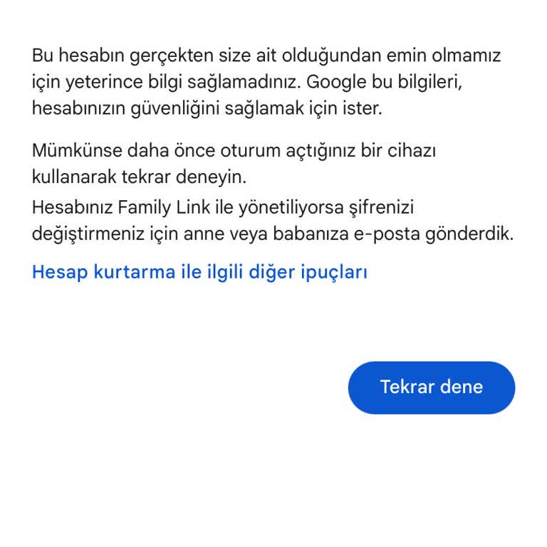 E-posta Hesabına Erişim Sorunu
