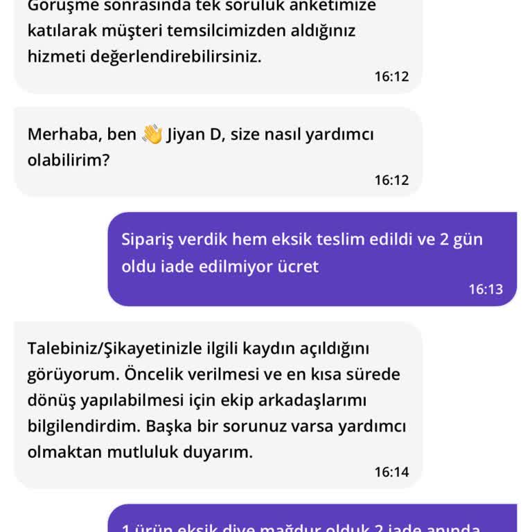 Eksik Ve Bozuk Ürün Mağduriyeti