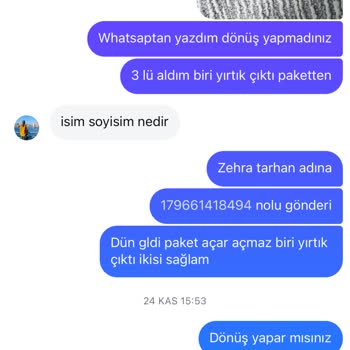 Peri Home'dan Aldığım Koltuk Örtüsü Yırtık Çıktı Cevap Yok