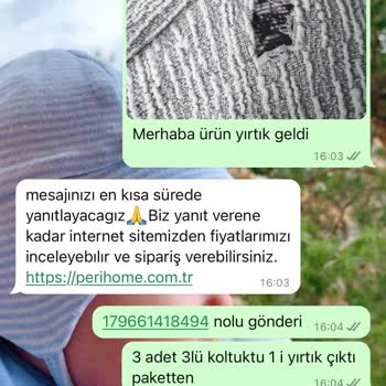 Peri Home'dan Aldığım Koltuk Örtüsü Yırtık Çıktı Cevap Yok