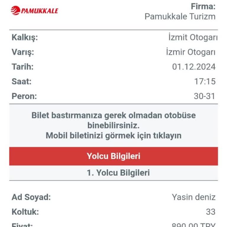 Pamukkale Turizm'de Yanlış Koltuk Düzeni Ve Şoförün Kaba Davranışı