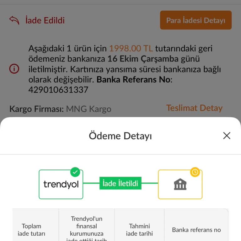 İade Ücreti Halen Hesaba Yatmadı