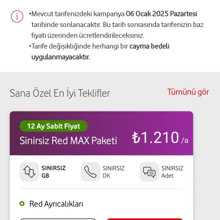 Vodafone Paket Seçeneklerinde Adil Olmalı