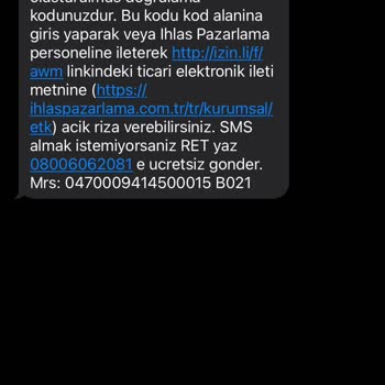 Rızam Dışında Gönderilen Onay Mesajı