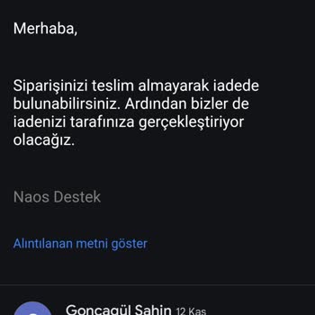 Naosstars Kozmetik İade Sürecinde Gecikme Ve İletişim Sorunları