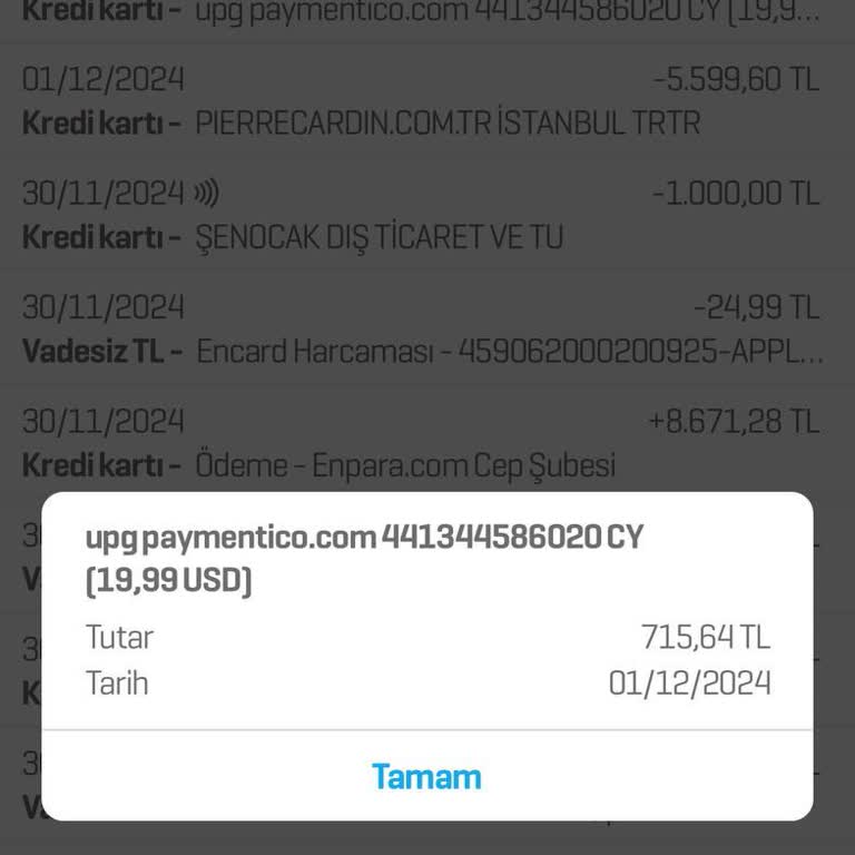 İzinsiz Kredi Kartı Çekimi