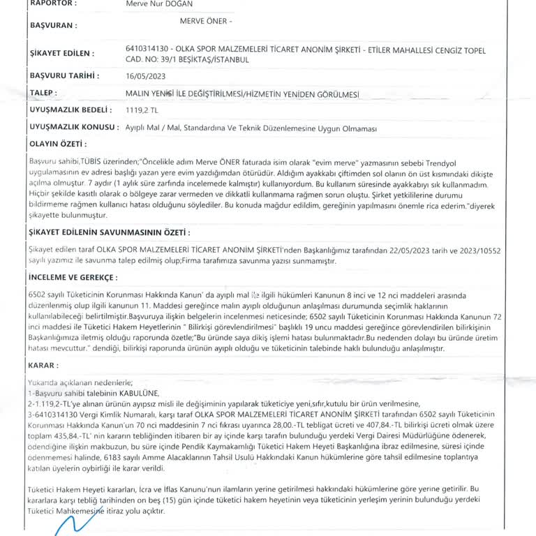 Skechers Ayakkabı Deformasyonu Ve Tüketici Hakem Heyeti Kararına Uymama