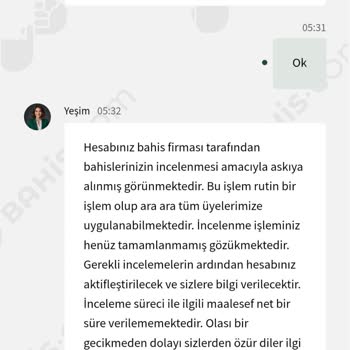 Hesap İncelemesi Nedeniyle Bekleyen Para Çekimi