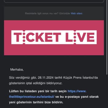 İptal Edilen Gösteri Ve İade Sorunu