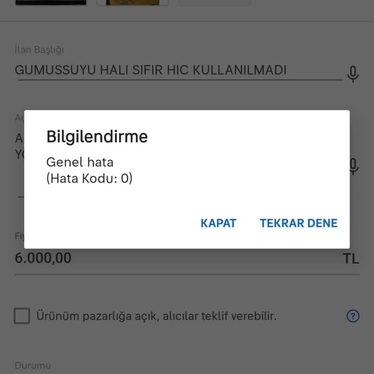 Sahibinden Sitesinde İlan Verme Sorunu