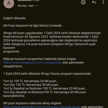Akbank Wings Black Kartımda Mil Puan Sorunu Ve İletişim Eksikliği