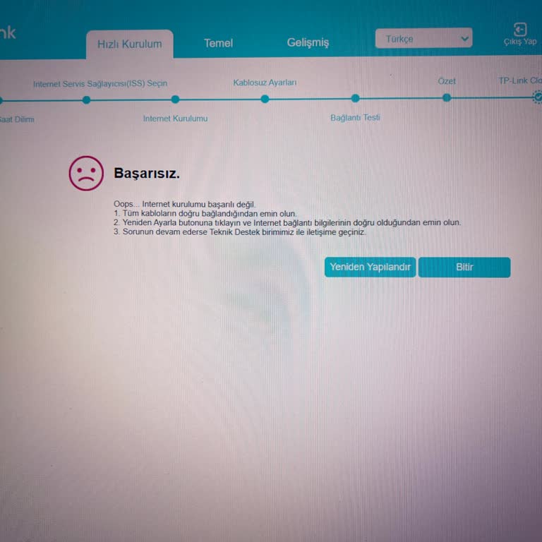 İnternet Bağlantı Sorunu Ve Müşteri Hizmetlerine Ulaşamama