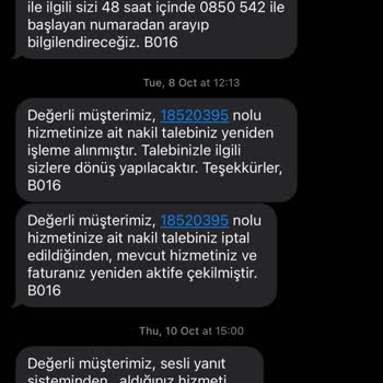 Vodafone Net Nakil Sürecinde Mağduriyet Ve İletişim Sorunları