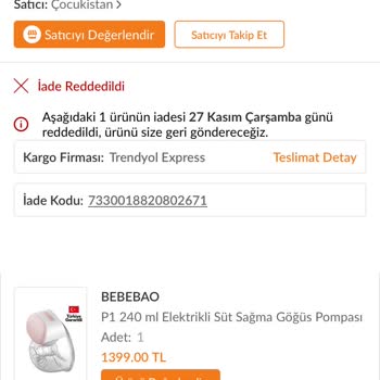 Trendyol Bozuk Ürün Gönderildi!