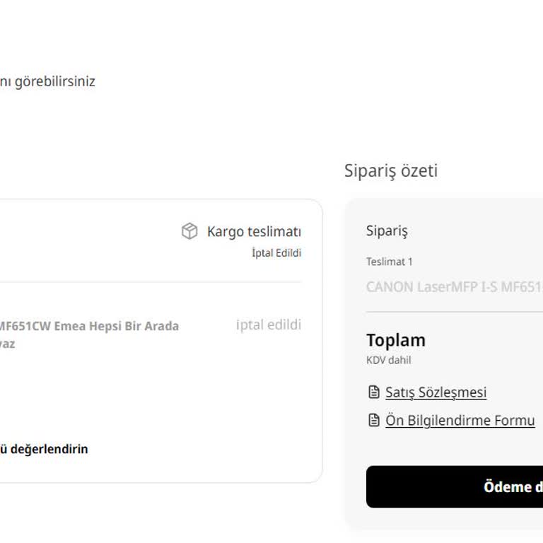 Teslim Edilmeyen Yazıcı Siparişi Ve İptal Sorunu