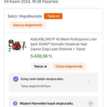 Yanlış Ürün Ve Geciken Para İadesi