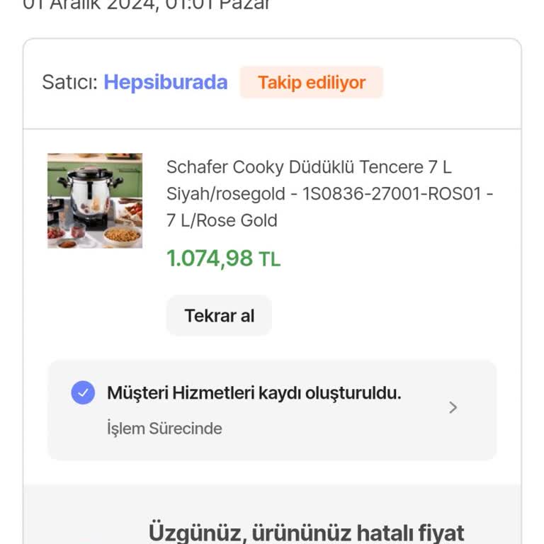 Fiyat Hatası Mağduriyeti: Çözüm Bekliyorum!