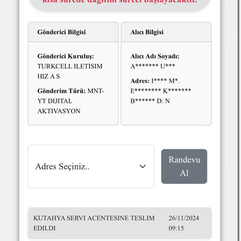 Kütahya'da Dağıtıma Çıkmayan Sim Kartı Gönderimi
