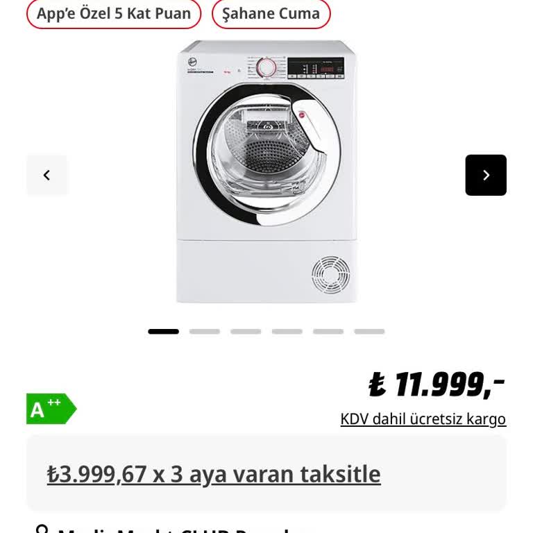 Hoover Atd HY10A2TKEX-S Kurutma Makinesi Mağduriyeti