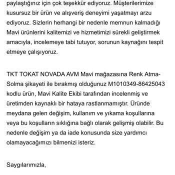 Mavi.com'dan Aldığım Pantolonda Kalite Sorunu Ve İade Sorunu