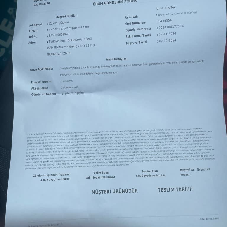 Teknosa'dan Alınan Yer Silme Makinesi Sorunları Ve Müşteri Hizmetleri Eksikliği