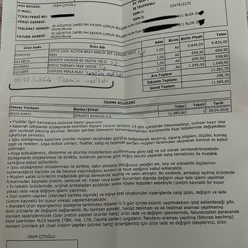 Yataş'tan Aldığım Ürünler Teslim Edilmedi Ve Müşteri Hizmetleri Destek Vermiyor